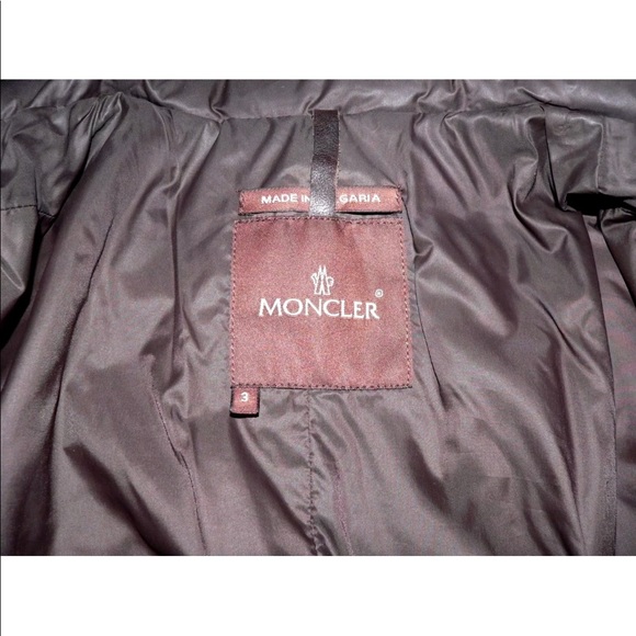Moncler brown down puffy 3/4 length coat quilted - Picture 5 of 8